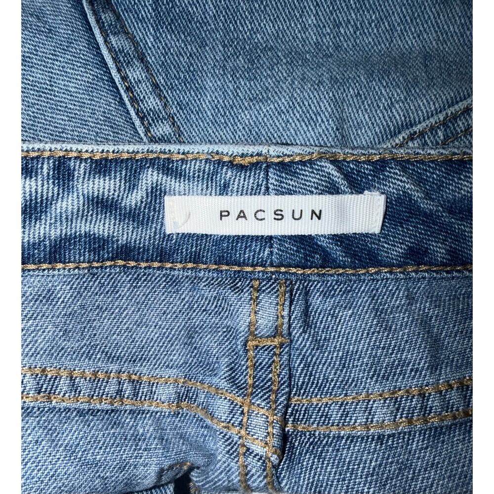 PACSUN women’s button closure distressed mom blue jeans - Picture 6 of 14